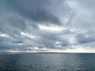 Blue clouds over the sea