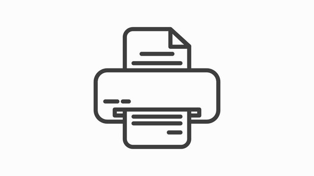 ELECTRONICS a printer icon with flat abstract design isolated on white background. Motion graphic.