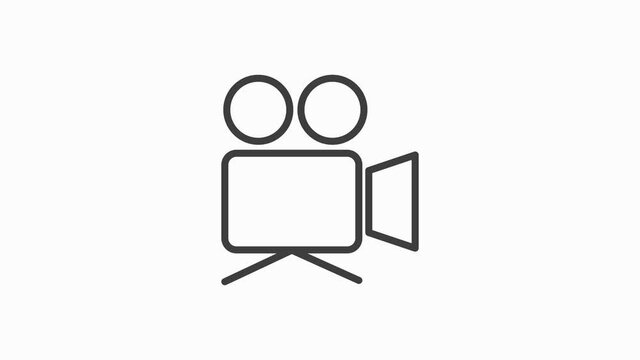 ELECTRONICS a camera icon with flat abstract design isolated on white background. Motion graphic.