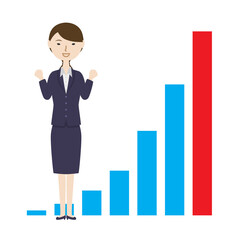 業績アップを喜ぶ女性の新入社員2