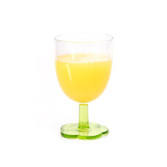 Orange juice in a glass isolated on a white background