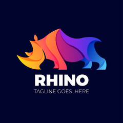 elegant colorfull rhino logo gradient © agungkreatif