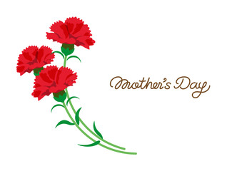 Carnation illustration and Mother's Day English logo_カーネーションと母の日の英文字ロゴ