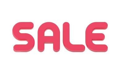 3d illustration sale word banner on white background.