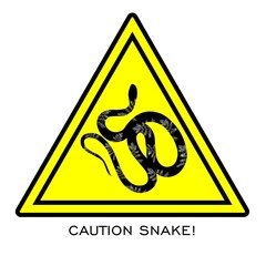 Snake warning sign. Danger. Poisonous snakes. Vector illustration