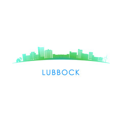 Lubbock skyline silhouette. Vector design colorful illustration.