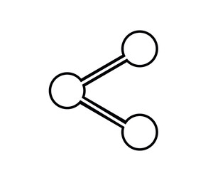 share icon, basic shape, black and white, geometric silhouette vector