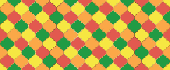 Ramadan Kareem Muslim Decoration. Eid Mubarak Islam Background. Seamless