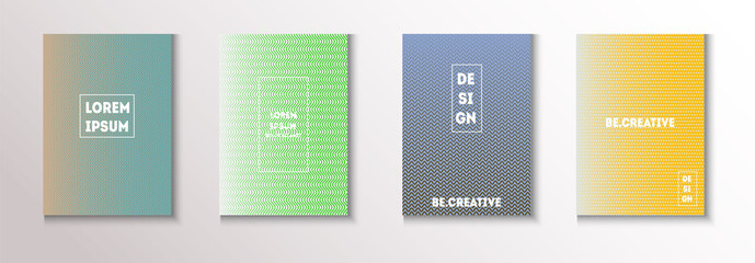 Folded Minimal Cover Vector Set. Glam Magazine Page. Modern Flyer