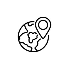 Global Location icon in vector. Logotype