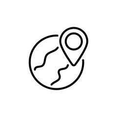 River Location icon in vector. Logotype