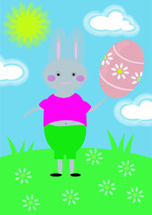 easter bunny with egg