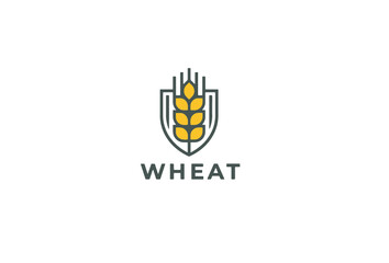 Ear vector emblem. Grain wheat symbol design. Beer emblem. stock illustration
