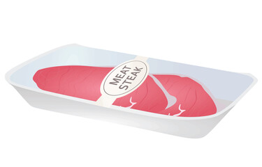 Pig meat steak. vector illustration