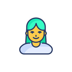 Girl icon in vector. Logotype
