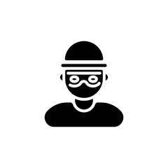 Robber icon in vector. Logotype