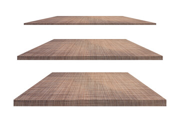 Collection of Brown sackcloth pattern texture shelves on a white background isolated with Clipping Paths for design work