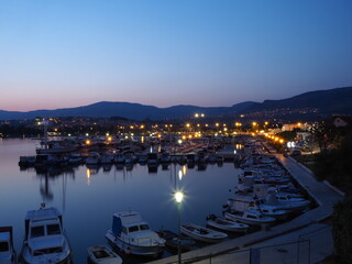 Fototapeta premium Yacht Marina, seascape at sunset 