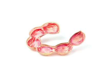 Manila tamarind fruit ( Pithecellobium dulce ) isolated on white background