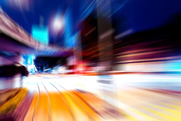 Fototapeta na wymiar Abstract image of night traffic light trails in the city