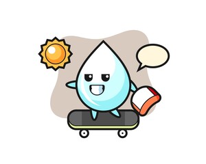 milk drop character illustration ride a skateboard