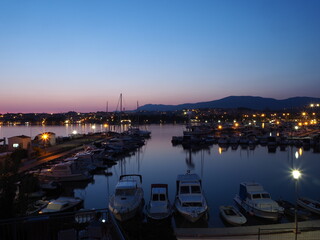 Fototapeta na wymiar Yacht Marina, seascape at sunset 