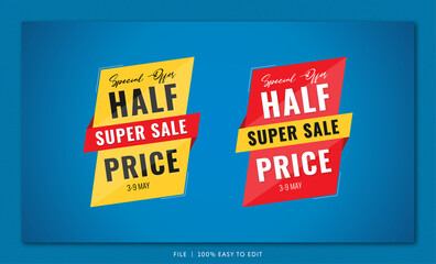 Big Super sale banner template. creative promotional ideas. Modern layout offer or discount design