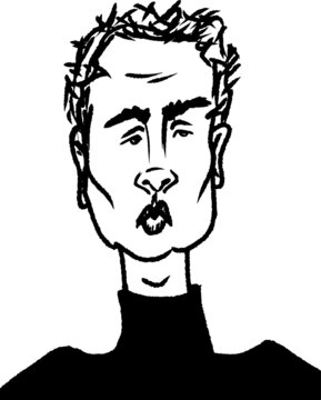 vector illustration of handsome man. portrait. caricature