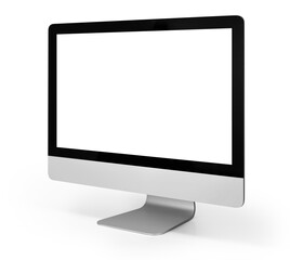 Computer monitor, keyboard and mouse isolated on a white background with clipping path - obrazy, fototapety, plakaty