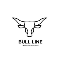 Bull line abstract logo icon design