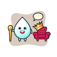 Mascot cartoon of milk drop as a king
