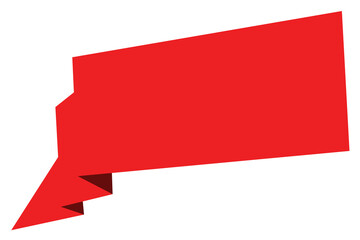 Red symbol of ribbon. Banner with copy space. Vector illustration isolated on white background.