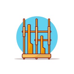 Angklung Cartoon Vector Icon Illustration. Traditional Musical Instrument. Good Used for Greeting Card, Poster, Brochure, Social Media Post, Wallpaper, Etc