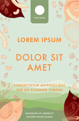 Granola Label Sticker design for snack, illustrator format.