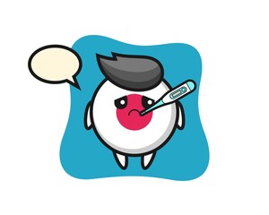 japan flag badge mascot character with fever condition
