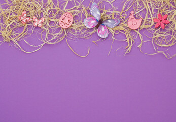 Background for spring and eastertime in purple