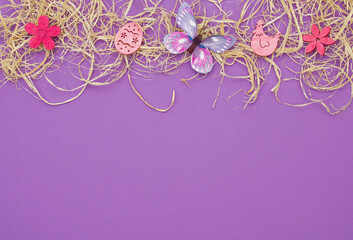 Background for spring and eastertime in purple