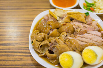 Thai style pork leg rice