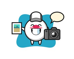 Character Illustration of japan flag badge as a photographer