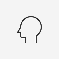 Head icon isolated on white background. Human symbol modern, simple, vector, icon for website design, mobile app, ui. Vector Illustration