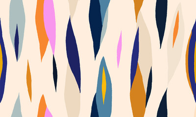 Hand getekend trendy minimaal abstract patroon. Creatief collage eigentijds naadloos patroon. Modieuze sjabloon voor ontwerp.