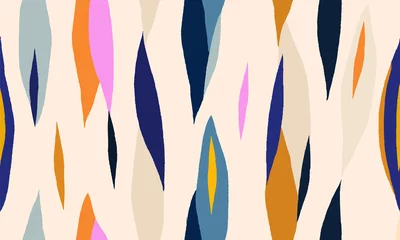 Foto op Plexiglas Kleurrijk Hand getekend trendy minimaal abstract patroon. Creatief collage eigentijds naadloos patroon. Modieuze sjabloon voor ontwerp.