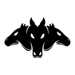 Three Horse Mascot Logo Design