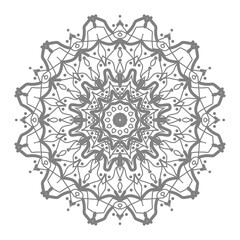 Doodle monochrome lace mandala pattern. Emblem luxury beauty spa, cosmetics, jewelry, hotel, restaurant. Wedding elegant outline frame. Vector floral luxury curve logo design. Round gold ornate frame.