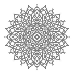 Doodle monochrome lace mandala pattern. Emblem luxury beauty spa, cosmetics, jewelry, hotel, restaurant. Wedding elegant outline frame. Vector floral luxury curve logo design. Round gold ornate frame.