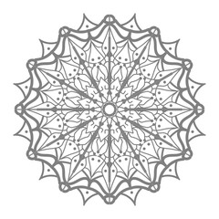 Doodle monochrome lace mandala pattern. Emblem luxury beauty spa, cosmetics, jewelry, hotel, restaurant. Wedding elegant outline frame. Vector floral luxury curve logo design. Round gold ornate frame.