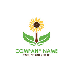 Illustration modern natural sun flower icon design logo concept icon template