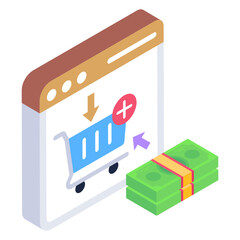 
Shopping trolley with plus sign, add to cart concept vector 

