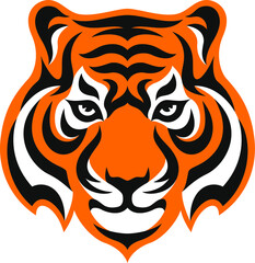 Head of Tiger Simple Flat Design