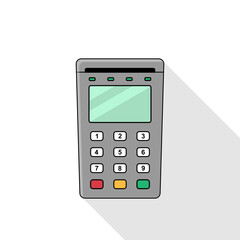 Bank terminal in flat style. Vector illustration on an isolated white background.